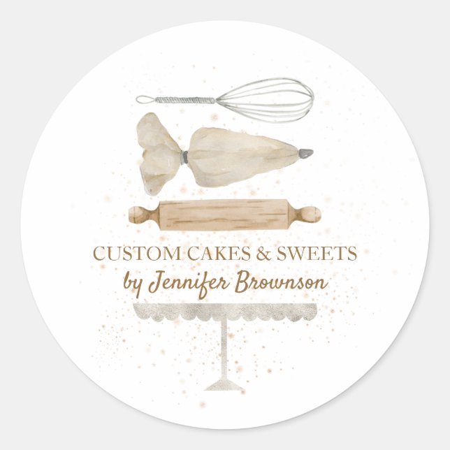 Backkochen Runder Aufkleber (Vorderseite)