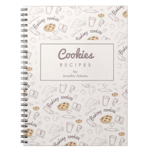 Backkochmuster Cookies Rezept Notebook Notizblock