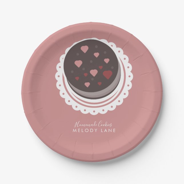 Backkost, hausgemachte Waren Biskuits Pappteller (Vorderseite)