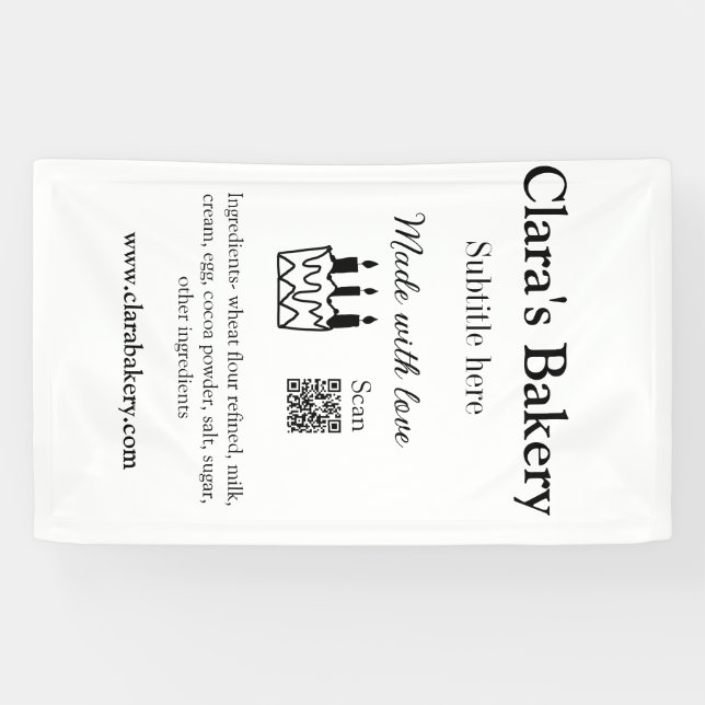 Backkuchen mit Zutaten aus Liebe q r Banner (Horizontal)