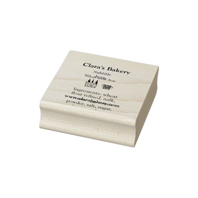 Backkuchen mit Zutaten aus Liebe q r Gummistempel (Stempel)