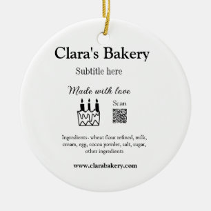 Backkuchen mit Zutaten aus Liebe q r Keramik Ornament