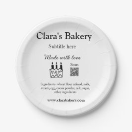 Backkuchen mit Zutaten aus Liebe q r Pappteller