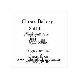 Backkuchen mit Zutaten aus Liebe q r Permastempel