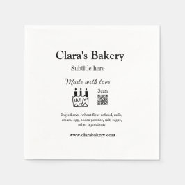 Backkuchen mit Zutaten aus Liebe q r Serviette