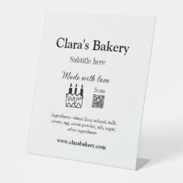 Backkuchen mit Zutaten aus Liebe q r Sockelschild