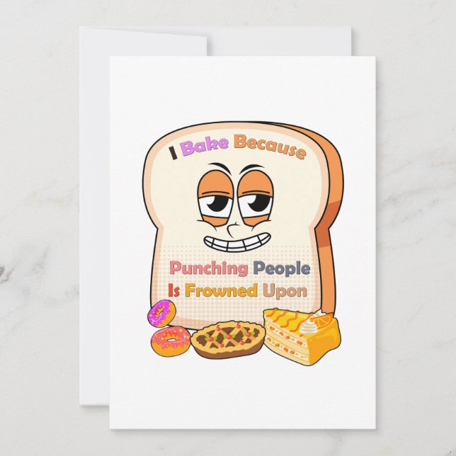 Backliebhaber Geschenk: Ich backe, weil die Leute  Einladung (Vorderseite)