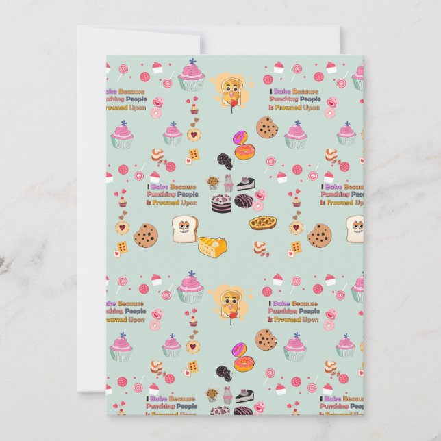 Backliebhaber Geschenk: Ich backe, weil die Leute  Einladung (Vorderseite)