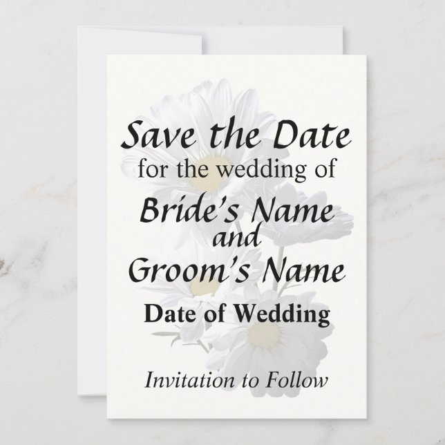 Backlit Daisies Save The Date (Vorderseite)