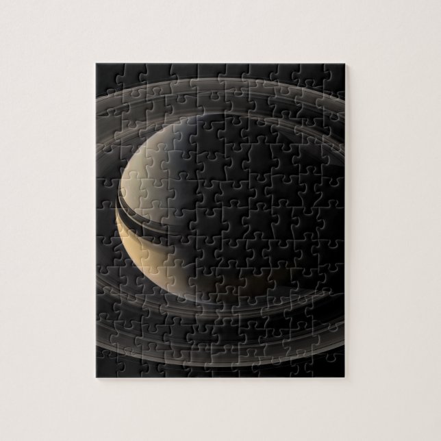 Backlit Saturn from Cassini Orbiter Puzzle (Vertikal)