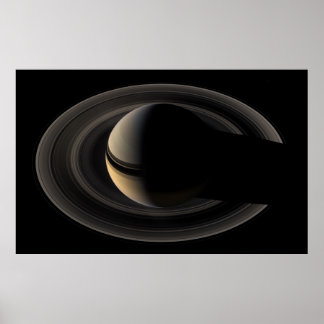Backlit Saturn von Cassini Orbiter Poster