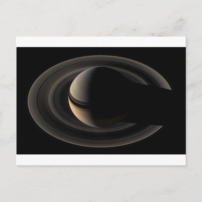 Backlit Saturn von Cassini Orbiter Postkarte (Vorderseite)