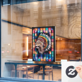 Backlit Stated Glass Window with Mosaic - Fensteraufkleber
