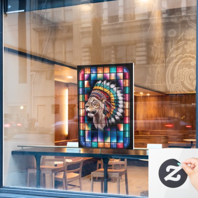 Backlit Stated Glass Window with Mosaic - Fensteraufkleber (Café-Fenster)
