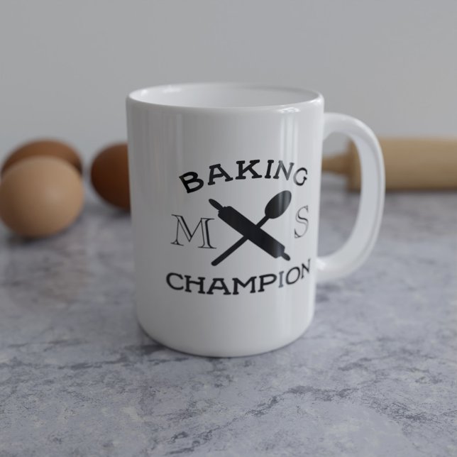Backmeister Küchenwerkzeuge Kaffeemaschine Tasse (Perfect mug for the Baking Champion! Just add their initials)