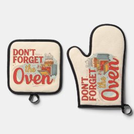Backofen für Mitt und Töpfe - Niedliche Küche Desi Ofenhandschuh & Topflappen-Set