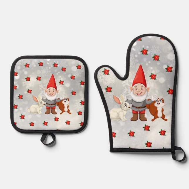 Backofenhalter und Mitt Ofenhandschuh & Topflappen-Set (Vorderseite)