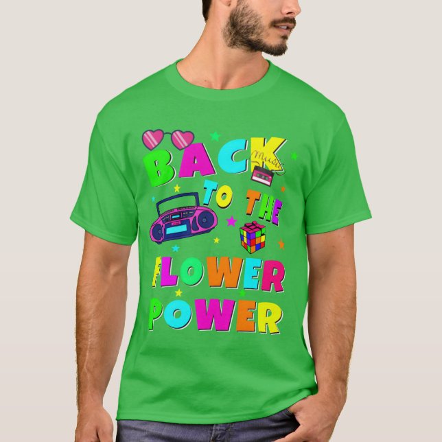Backohe Flower Power Retro T-Shirt (Vorderseite)