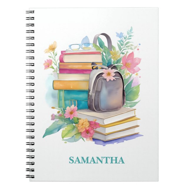 Backpack-Blume für Aquarellbücher Teenager-Journal Notizblock (Vorderseite)