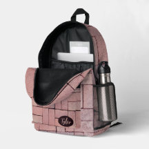 Backpack Brick Pattern mit Name