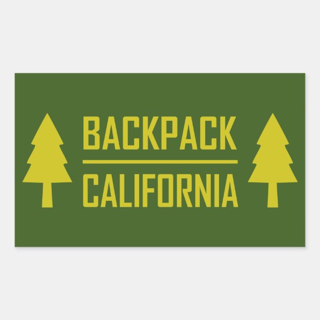 Backpack California Rechteckiger Aufkleber (Vorderseite)
