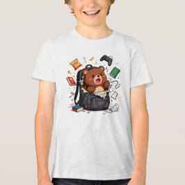 Backpack Chaos – Cute Teddy Bear School Meltdown Tri-Blend Shirt