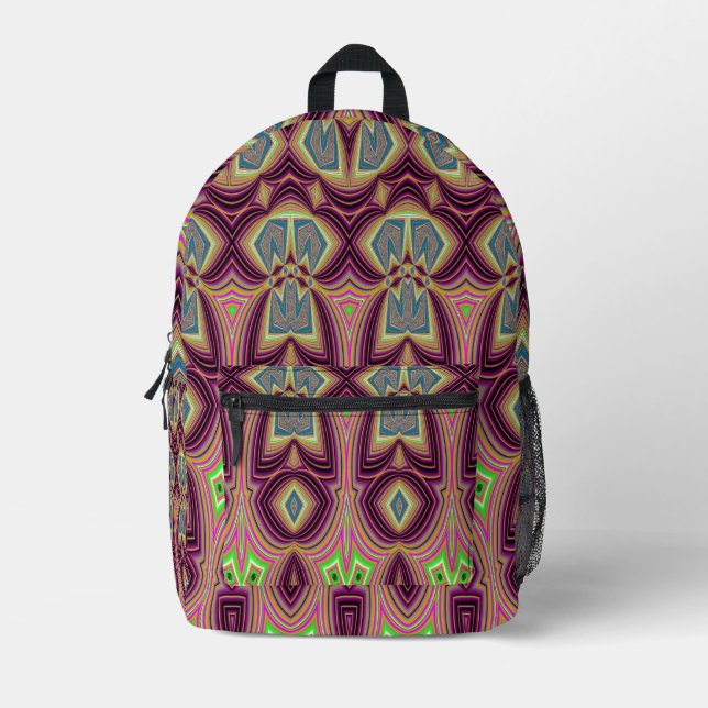 Backpack, Ein nahtloses klassisches Musterdesign Bedruckter Rucksack (Vorderseite)