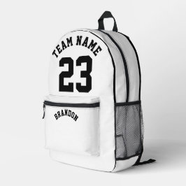 Backpack Kinder Basketball Sport Schule B & W Bedruckter Rucksack