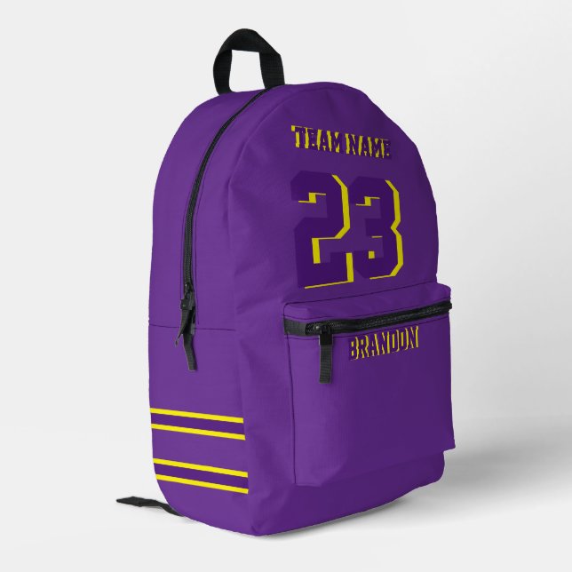 Backpack Kinder Basketballsport Senior violett Bedruckter Rucksack (Rückseitige Ecke links)