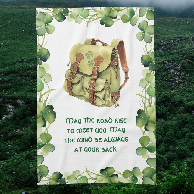 Backpack May the Road Rise Irish Saint Patrick's Geschirrtuch (Von Creator hochgeladen)