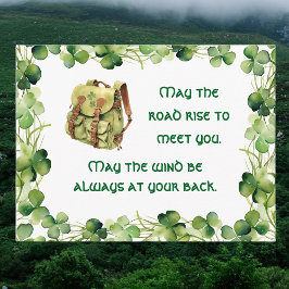 Backpack May the Road Rise Irish Saint Patrick's Postkarte