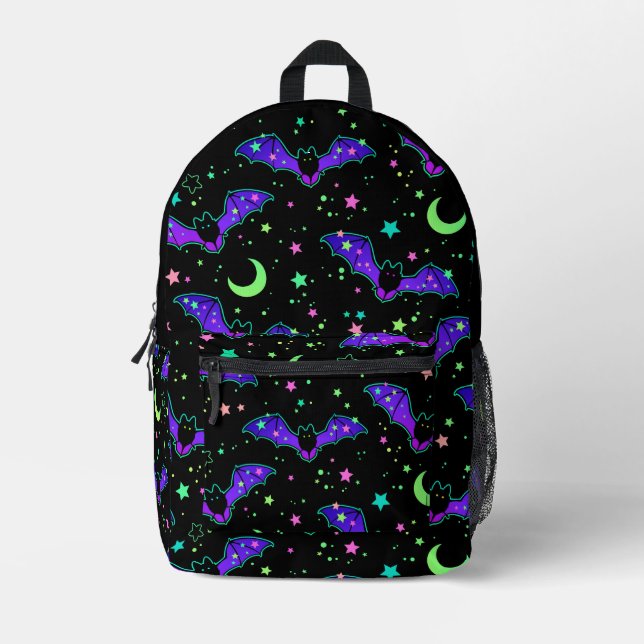 Backpack - "Purple Bats" Bedruckter Rucksack (Vorderseite)