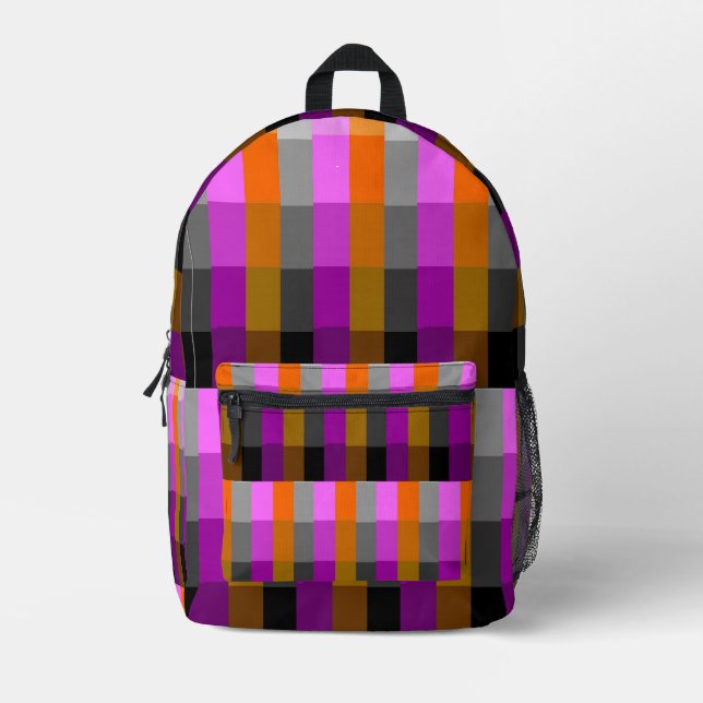 Backpack - Stripe Tri-Gradient Edge Bedruckter Rucksack (Vorderseite)