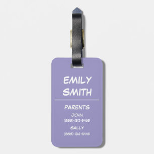 Backpack Tag mit Notfallkontakten Gepäckanhänger