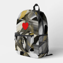 Backpack Trend Abstrakt Art Schwarz-weiß Gold Bedruckter Rucksack