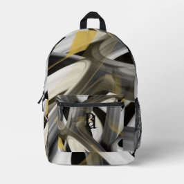 Backpack Trend Abstrakt Art Schwarz-weiß Gold Bedruckter Rucksack