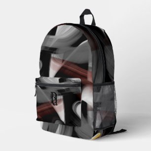Backpack Trend Abstrakt Art Schwarz-weiß Powdery Bedruckter Rucksack