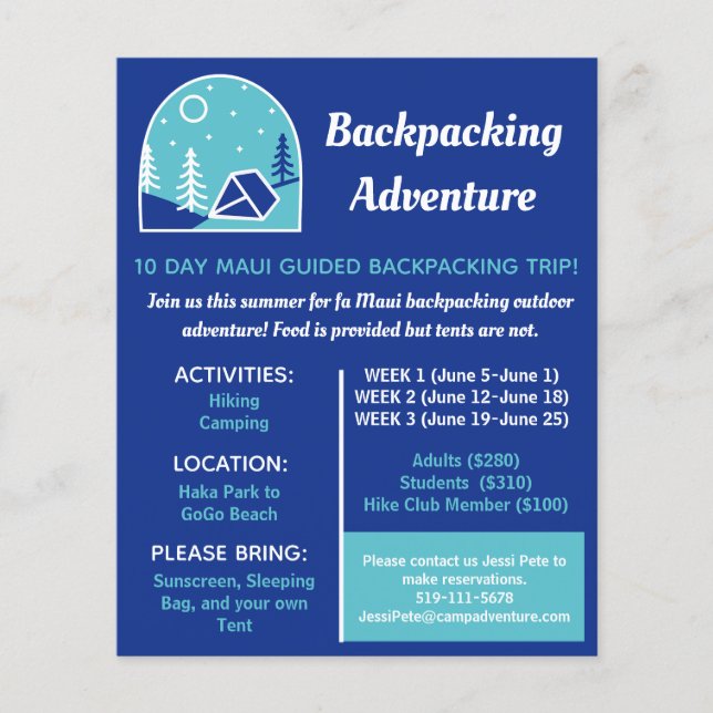 Backpacker Adventure-Flyer Flyer (Vorne)