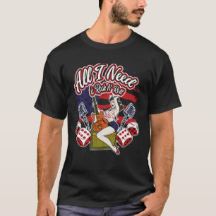 Backprint Alles was ich brauche ist Rock N´Roll Vi T-Shirt