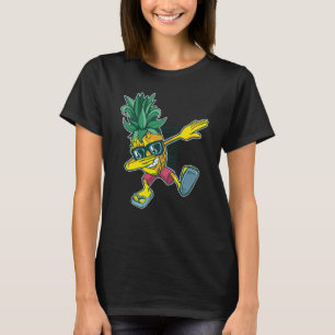 Backprint Ananas Dab Dance Pose Frucht Sommer T-Shirt
