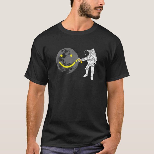 Backprint Astronaut Mond Graffiti T-Shirt (Vorderseite)