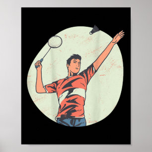 Backprint Badminton und Federball Poster