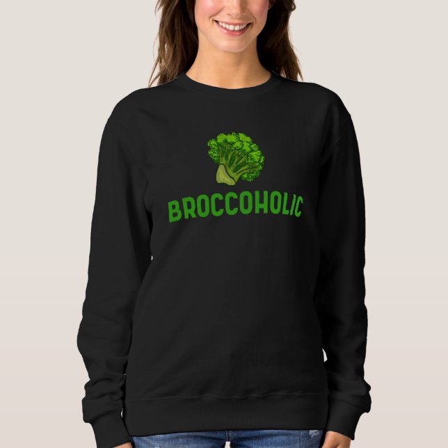 Backprint Broccholic Healthy Vegetables Meatless V Sweatshirt (Vorderseite)