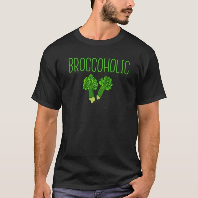Backprint Broccholic Vegan Meatless and broccoli T-Shirt (Vorderseite)