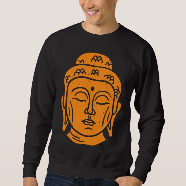 Backprint Buddha Head Buddhist Wisdom Sweatshirt (Vorderseite)
