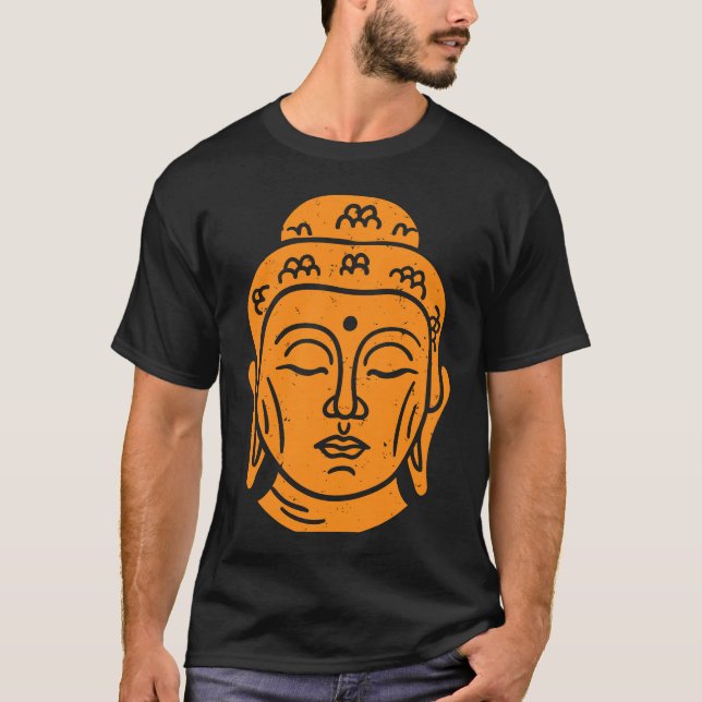 Backprint Buddha Head Buddhist Wisdom T-Shirt (Vorderseite)
