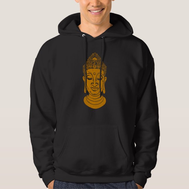 Backprint Buddha Head Meditation and Yoga Hoodie (Vorderseite)