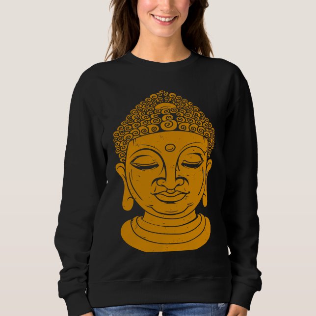 Backprint Buddha Head Meditation and Yoga Sweatshirt (Vorderseite)