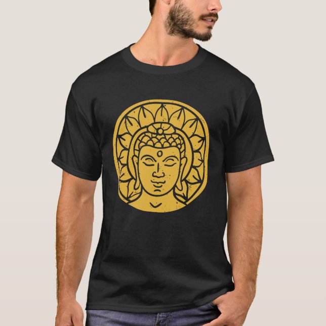 Backprint Buddha Head Spiritual Chi T-Shirt (Vorderseite)