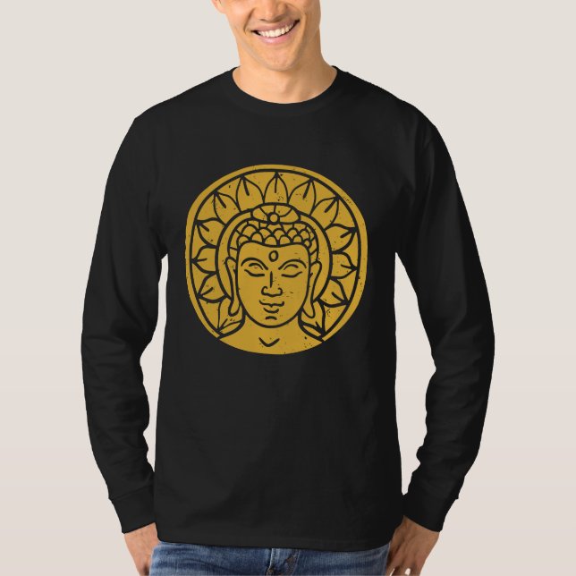 Backprint Buddha Head Spiritual Chi T-Shirt (Vorderseite)